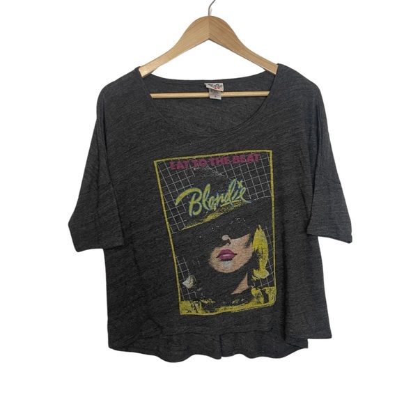 Junk Food Clothing Tops - Blondie by junk food vintage off the shoulder t shirt grey